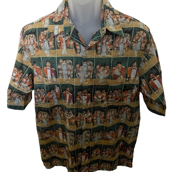 REYN SPOONER * Larry Buffet Collection * Bartender Collared Shirt Men M Medium - Picture 1 of 5